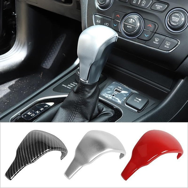 Carbon Fiber Black Gear Shift Knob Sticker Cover Trim Fit for Jeep Cherokee 2019+, for Jeep Grand Commander 2018+