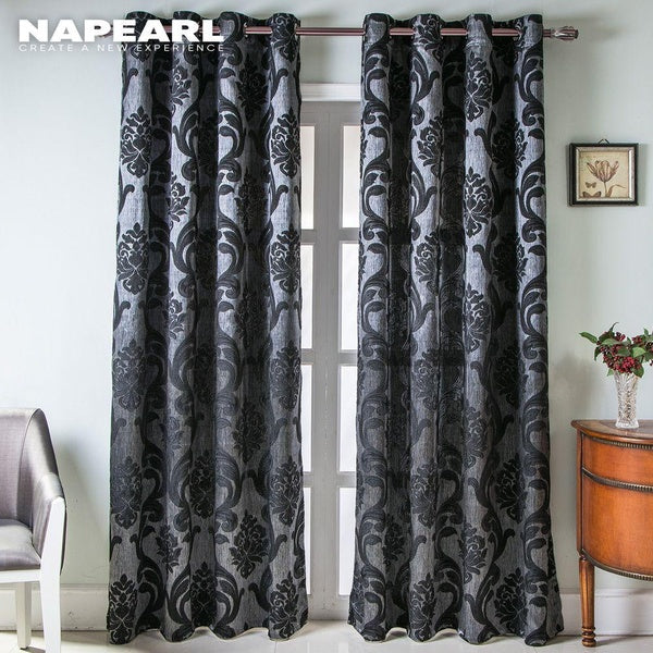 2 PC Napearl Semi-Blackout Curtain Fashion Kitchen Luxury Bedroom Polyester Ring Type Curtain For Living Room