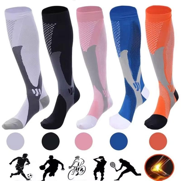 1-2pair Men's Compression Sports Socks, Varicose Vein Bicycle Socks, Care, Running, Care, Natural Outdoor Hiking
