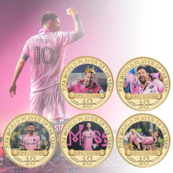 World Player of The Year Gold Plated Commemorative Challenge Coin Football Player Coin Souvenir Gift for Fans Collection Hobby