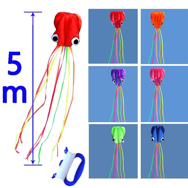 HENGDA KITE Software Octopus Flyer Kite avec longue queue colorée pour enfants, 31 pouces de large x 196 pouces de long, grand