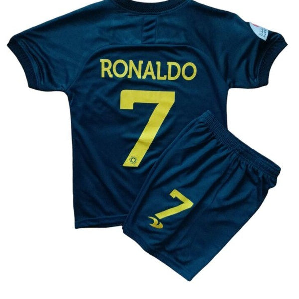 Ronaldo Cristiano Al Nassr Blue kids-youth soccer football jersey and shorts