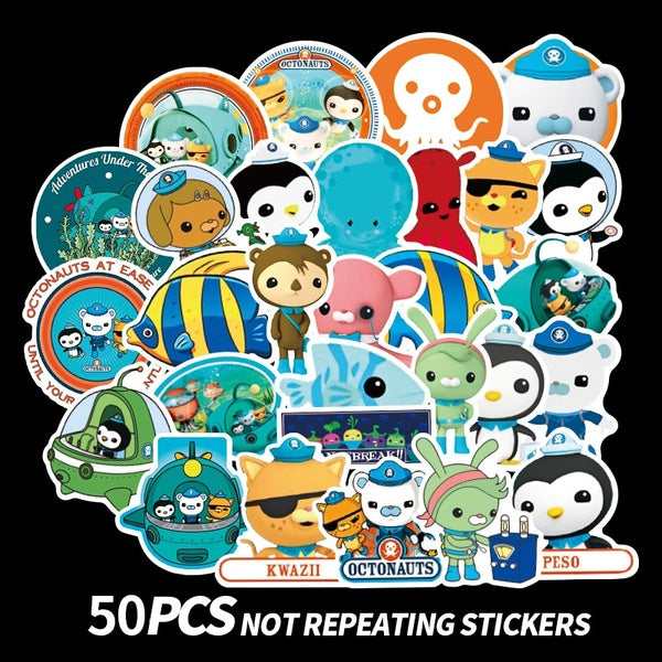 The Octonauts Sticker Cartoon Sticker PVC Graffiti Sticker Suitcase Guitar Waterproof(15-50 Pcs-set)
