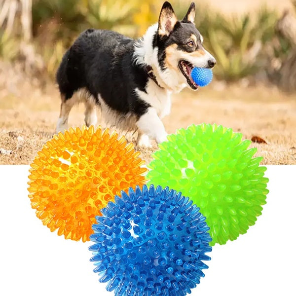 Pet Dog Squeaky Balls Toys Puppy Funny Interactive Chew Toys for Small Dog Resistant To Bite Teeth Training Rubber Ball
