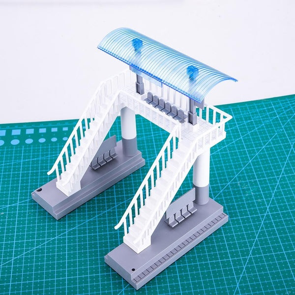 Simulation Assemble Train Station Platform Building Toys Model Micro Landscape Railway Railroad Accessories Matron Inn