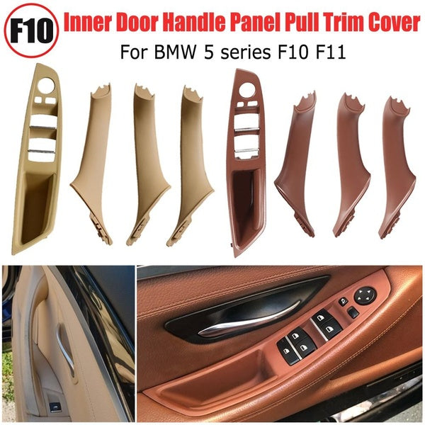 4 pièces-ensemble conduite à gauche LHD pour BMW série 5 F10 F11 voiture intérieur porte poignée panneau tirer revêtement d'habillage