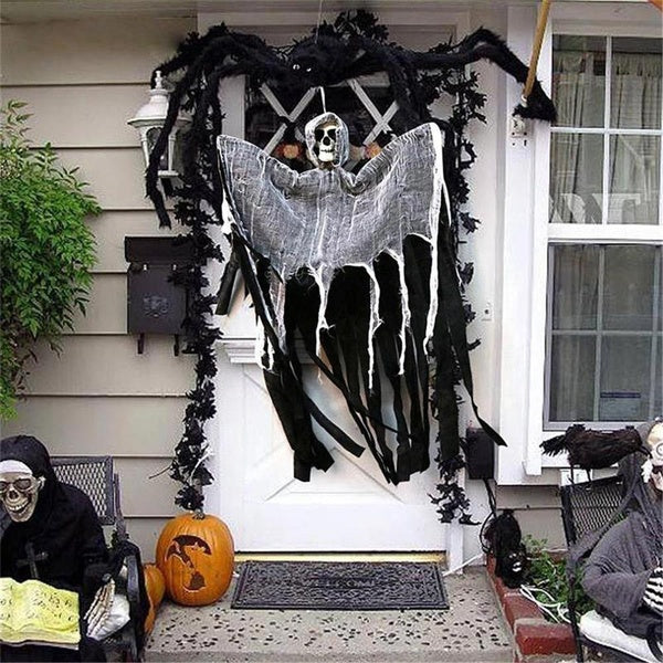 Halloween Decorations Creepy Skeleton Face Hanging Ghost Horror Props for Haunted House Door Home Halloween Party Decor