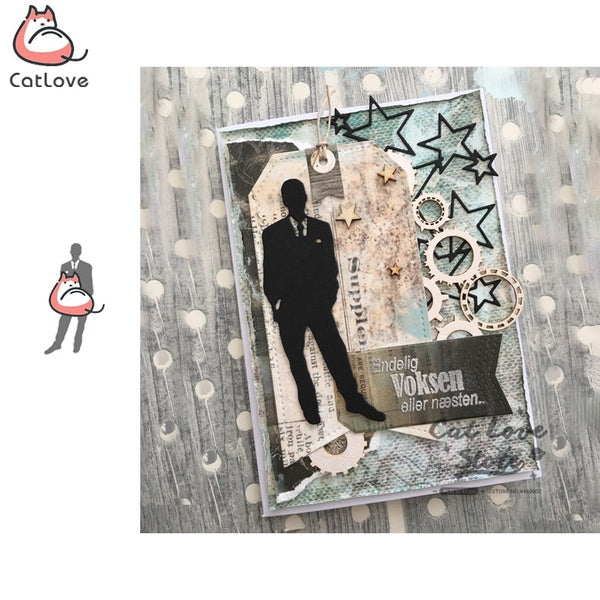 CatLove Man Character Metal Cutting Dies Scrapbooking Stencil DIY Decorative Embossing Craft Die Cuts Card Making New Dies For 2019