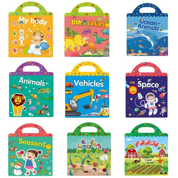 Hot New Children Scene Stickers DIY Hand-on Puzzle Sticker Books Reusable Cartoon Animal Learning Cognition Toys For Kids Gift