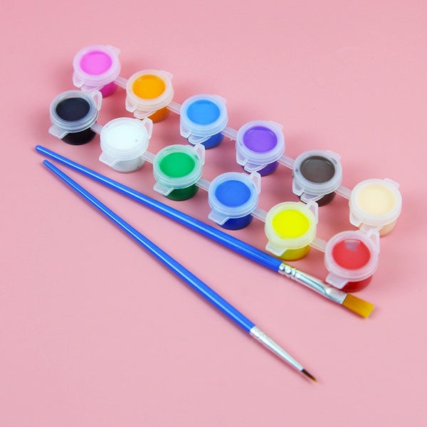 12pcs 3ML Kindergarten Students Art Drawing Graffiti Acrylic Pigment DIY Graffiti Paint Acrylic 12 Color Set Art Painting Supplies