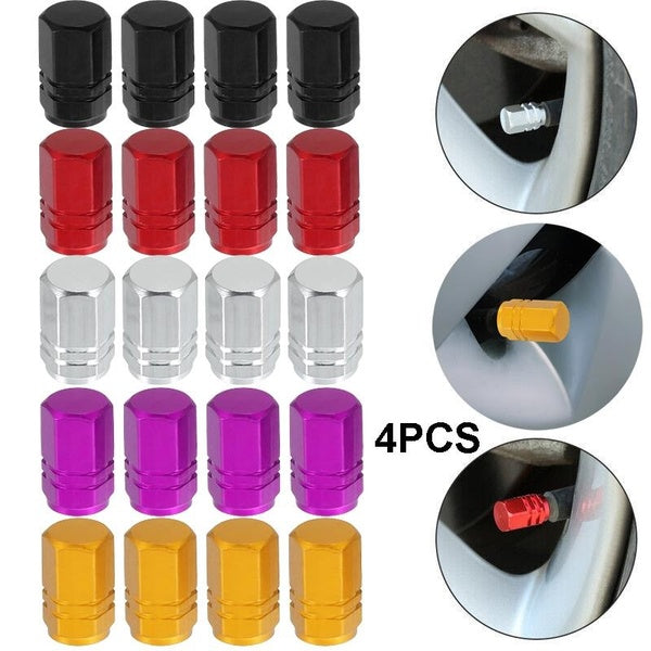Car Tire Valve Stem Caps, 4pcs Air Caps Cover, Universal for Cars, SUVs, Bike, Trucks and Motorcycles