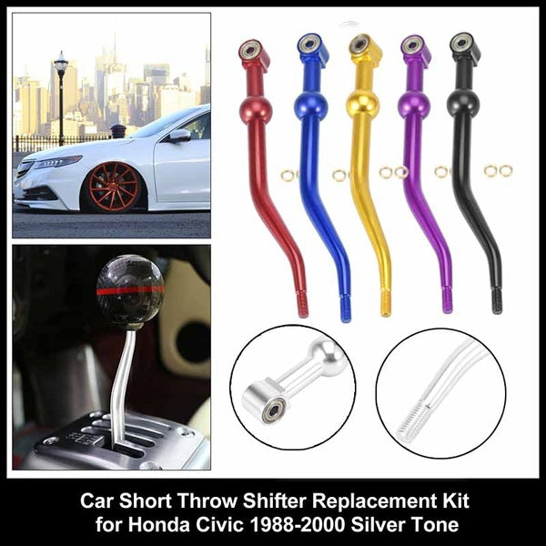 Car Aluminum Alloy Short Throw Shifter Replacement Kit for Honda Civic 1988-2000-CRX 1988-1991-Civic 1993-1997 for Acura Integra 1991-1996 Silver-blu