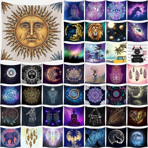 Bohemian Tapestry Wall Hanging Mandala Beach Towel Fantasy Blanket Wall Decor （150cm X 150cm ）