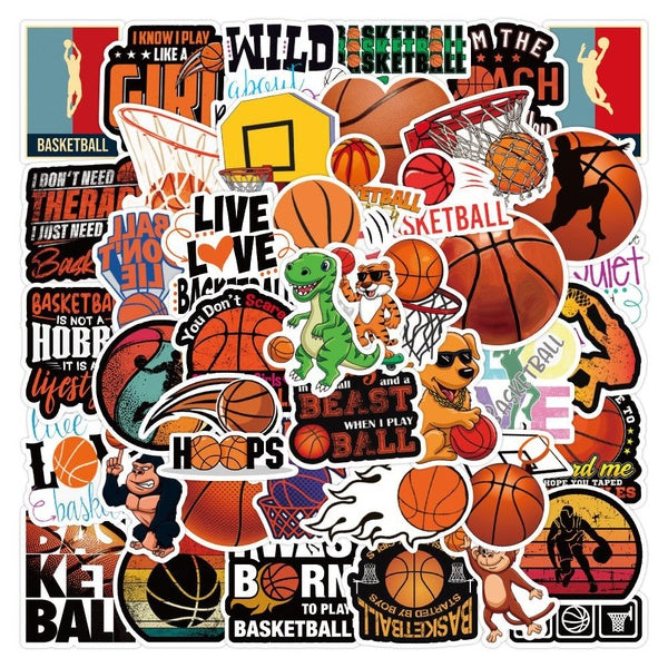10-50Pcs Funny Basketball Sport Stickers Basketball Graffiti Stickers for DIY Luggage Laptop Skateboard Motorcycle Bicycle Stickers