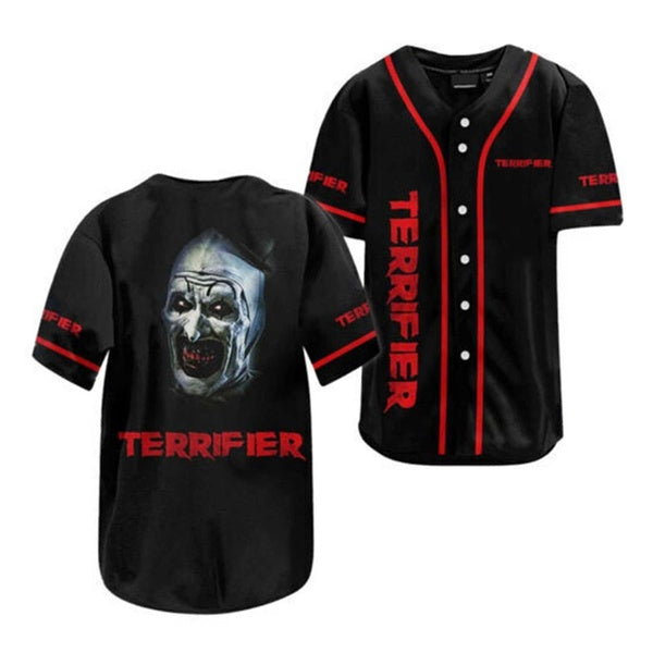 Movie Terrifier Happy Halloween 3D BASEBALL JERSEY SHIRT All Over Print