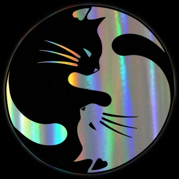 Car Sticker 15*15CM Yin And Yang Cat Automobile Styling On Car Funny 3D Decal Motorcycle Stickers Car Styling