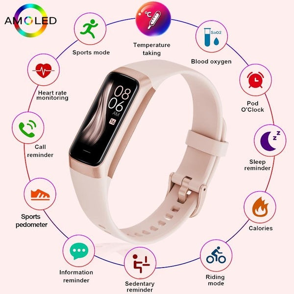 LIGE femmes montre intelligente Sport Fitness montre étanche température du corps moniteur de fréquence cardiaque Smartwatch hommes bracelet pour And
