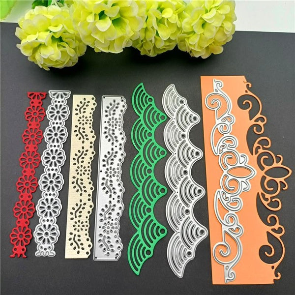 Lace Layers Border Metal Cutting Die, Flowers Paper Die Cuts, Wave Border Cutting Dies for Card Making, Metal Die Cut Stencil for DIY Crafts Scrapboo