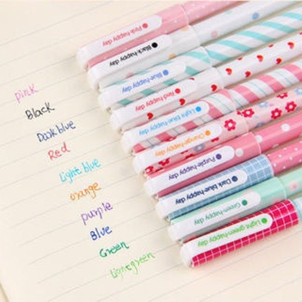 Rollerballpen business ampindustrial scarpbooking office ampschoolsupplie Colorful 10pcs-lot Office 0.38mm Pen Colorful Cute Nice Gel Pens School Acc