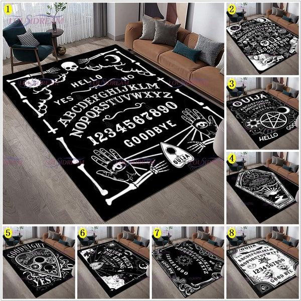 Ouija Board Tarot Witchcraft Gothic Area Rug for Living Room Bedroom Sofa Doormat Decoration Witchcraft Supplies for Altar Floor Mat