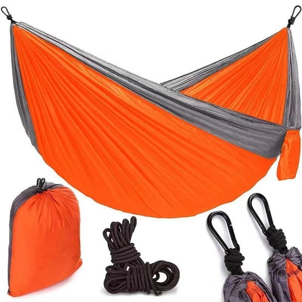 Amélioration de Camping hamac extérieur touristique hamacs suspendus Portable Parachute Nylon randonnée hamac pour sac à dos voyage