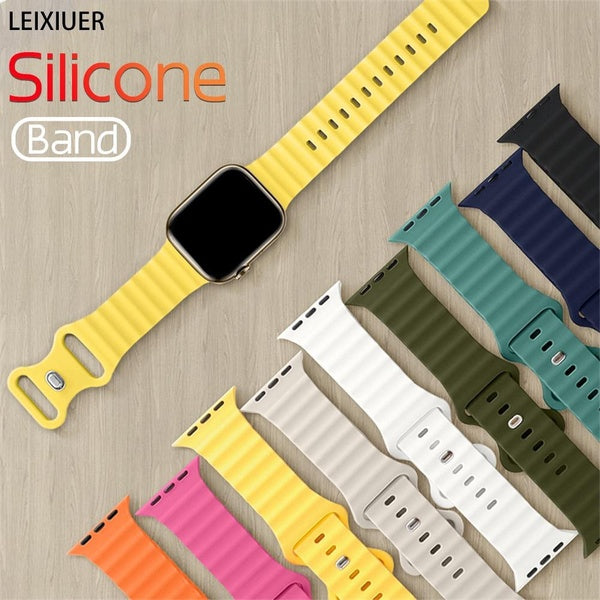 LEIXIUER Sport Strap for Smart Watch Ultra 2-Ultra 49mm 9 8 7 45mm 44mm 40mm 41mm 42mm 38mm 40 44 Silicone Bracelet Band for Smartwatch Series 6 SE 5