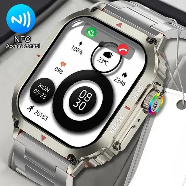 Altitude pression boussole Sports de plein air montre intelligente hommes Bluetooth appel surveillance de la glycémie montre de Fitness IP68 Waterpro