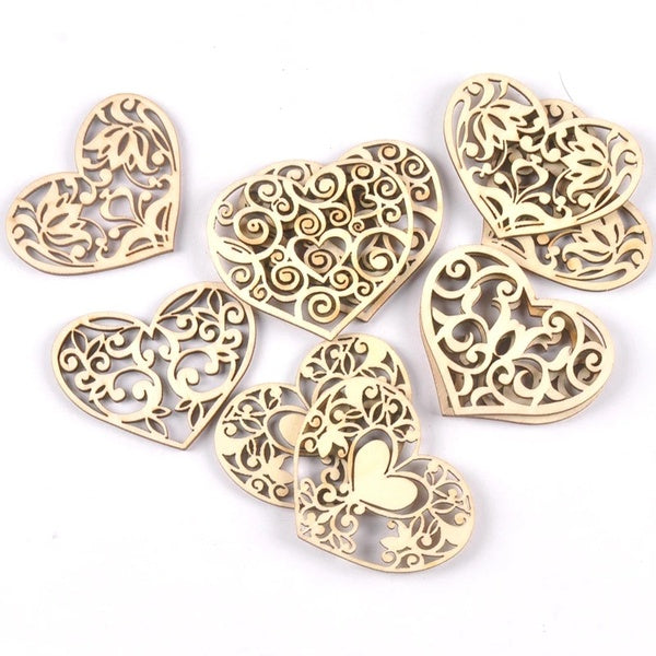 38x50mm Mixed Lace Heart Hanging Pendant Wood Slices Crafts For DIY Scrapbook Home Decor Wooden Ornament 10pcs 80mm m2584
