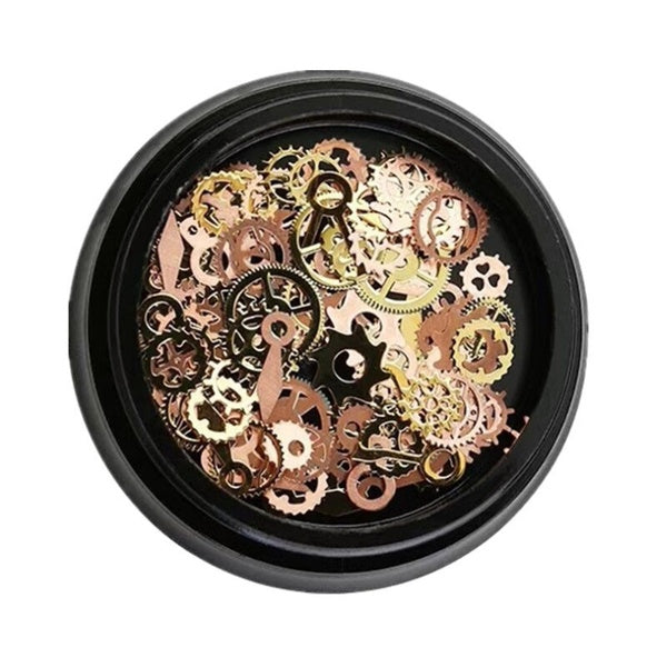Nail Art Metal Gear Slices Stud Charms 3D DIY Mixte Punk Steampunk Colle Sur Pour Nail Art Décoration