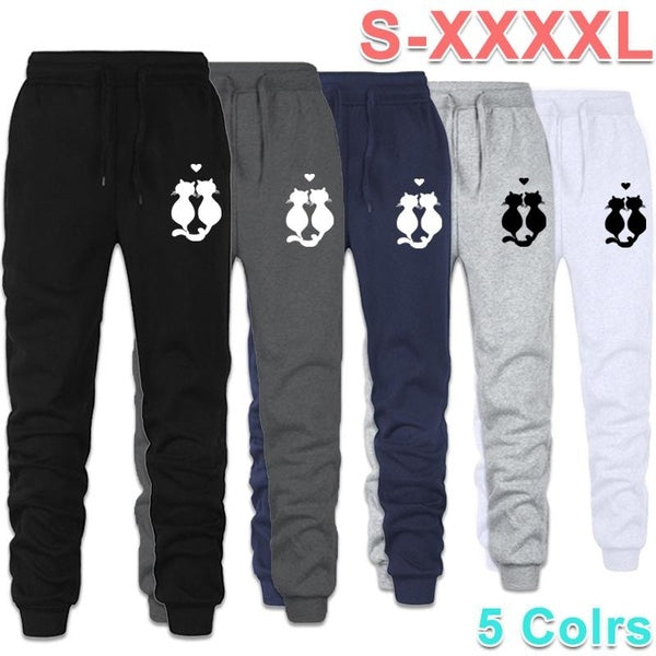 New Cute Cat Printed Women's Sweatpants Cotton Long Pants Jogger Trousers Womens Casual Sports Fitness Solid Jogging Pants Women Sweat Pants S-4XL