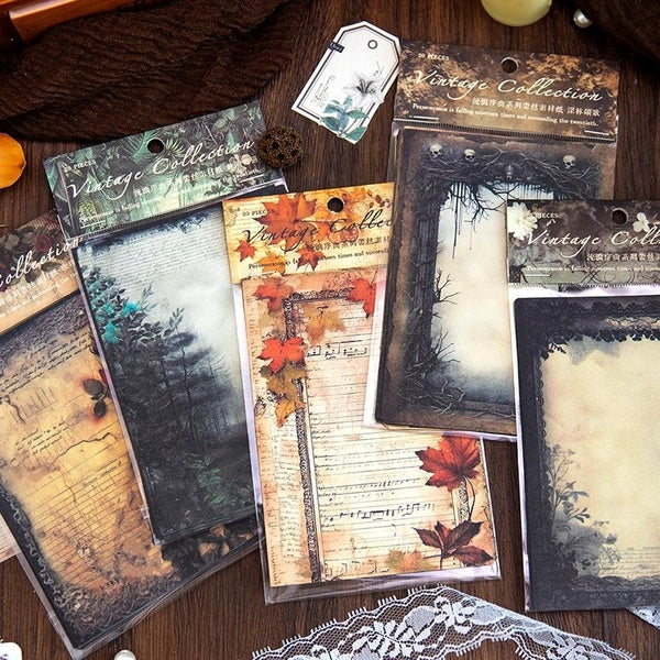 20Pcs Wandering Overture Series Decorative Paper Material Perfect for Journaling Diy Scrapbooking Supplies