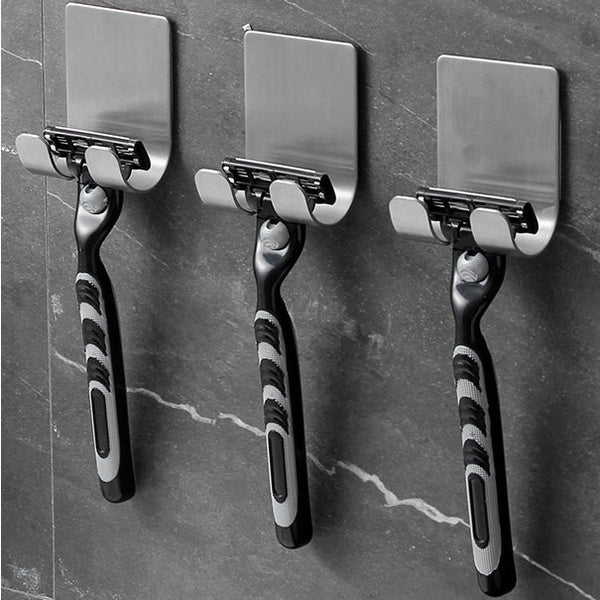 304 Stainless Steel Razor Holder Men Shaving Shaver Razor Stand Shelf Shaving Razor Storage Rack Bathroom Hook Organizer