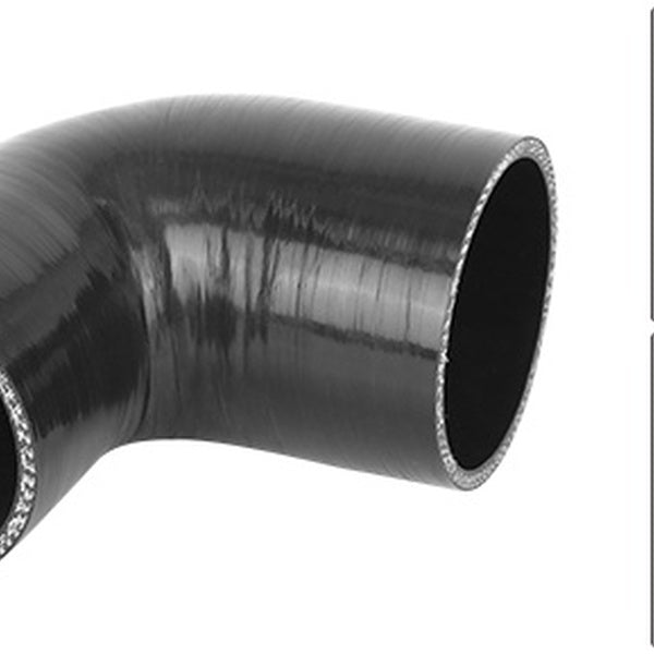 Tube intermédiaire d'intercooler de coupleur de tuyau en silicone noir coudé à 90 degrés de 2,5 "à 3"