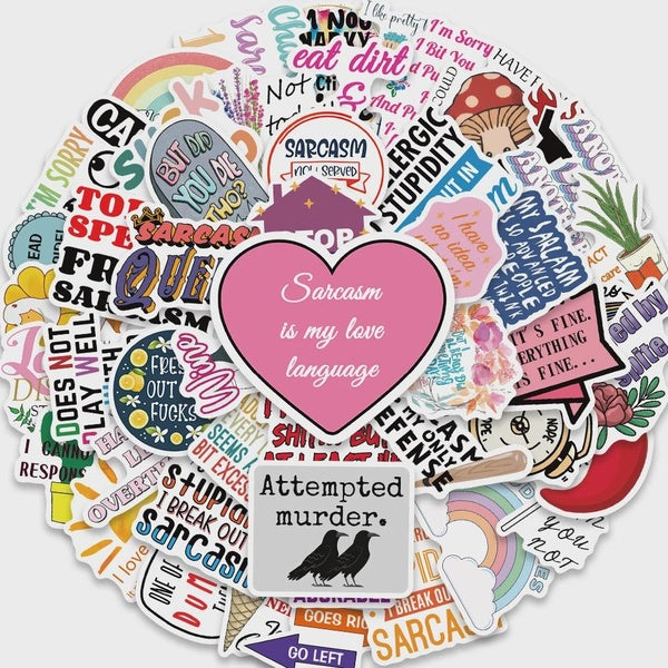 10-50pcs Funny Stickers Sarcastic Remark gaffiti Stickers for DIY Luggage Laptop Skateboard Bicycle Stickers