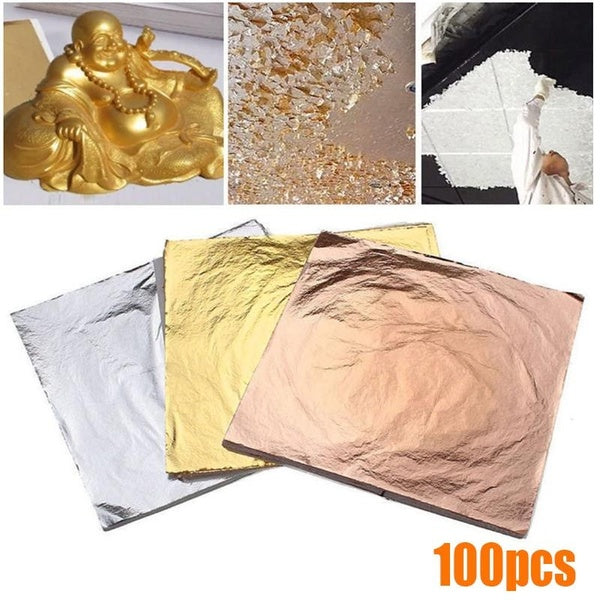 100pcs 14x14cm 8x8.5cm craft paper imitation gold, silver, copper, foil paper, bronzing paper, DIY, craft decoration