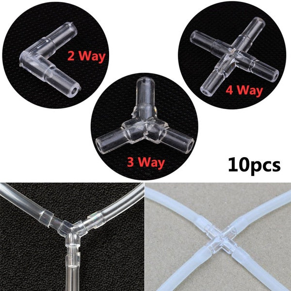10pcs-lot 4mm Aquarium Air Tube Connector 2-3-4 Ways Fish Tank Air Pump Line Tubing Joints Pipe Connectors Aquarium Air Pump Accessories