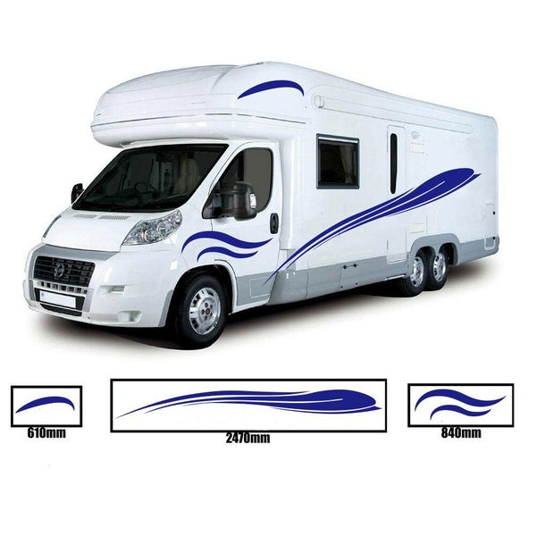 MOTORHOME STRIPES - Camper Van Horsebox RV Sticker Caravan Decal Graphic zj-005
