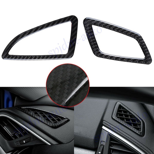 Real Carbon Fiber Interior Dashboard Console Air Vent Cover Outlet Frame Trim Decals For Honda Civic 10th Gen 2016-2021 2020 2019 2018 2017