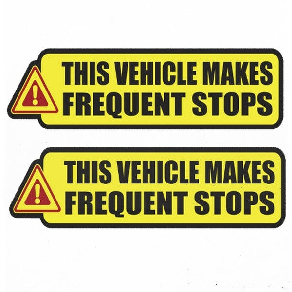 This Vehicle Makes Frequent Stops Vinyl Decal Sticker Car Truck Taxi Delivery Warning Driver Caution 2Pcs