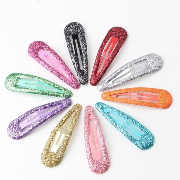 Hair Clips Kids Hair Accessories Glittering Solid 10 Colors Hairpins for Girls Birthday Gift