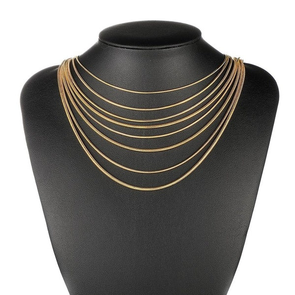Gold Silver Plated Chain Choker Necklace for Man Woman Jewelry