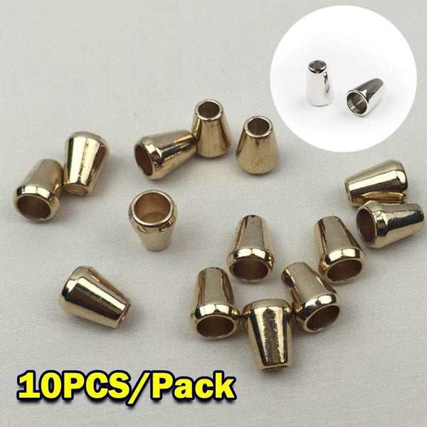 10PCs Metal Alloy Cord End Tip End Cap Conical Jewelry Making Costume Jacket Sweater Shoelace Accessories Bag DIY Craft Supply Matron Inn