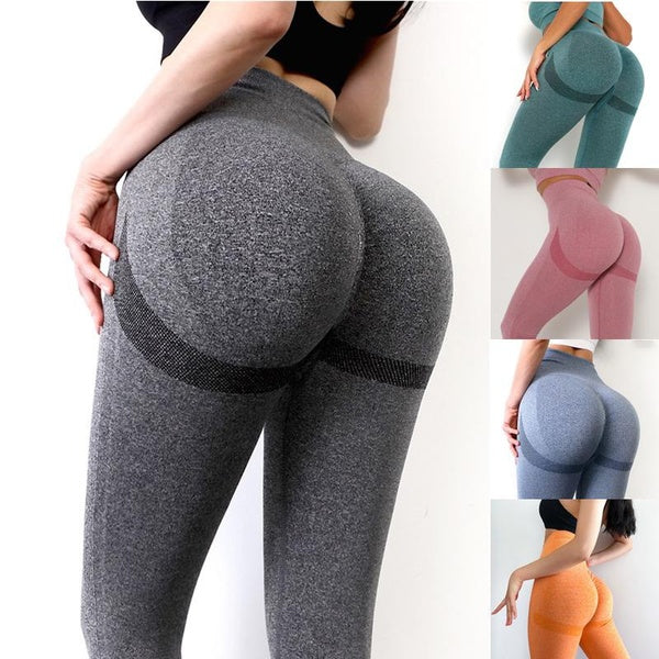 Mode femmes taille haute sans couture ventre contrôle Yoga jambières d'exercices confortable extensible pantalon Gym Yoga Sport course pantalon