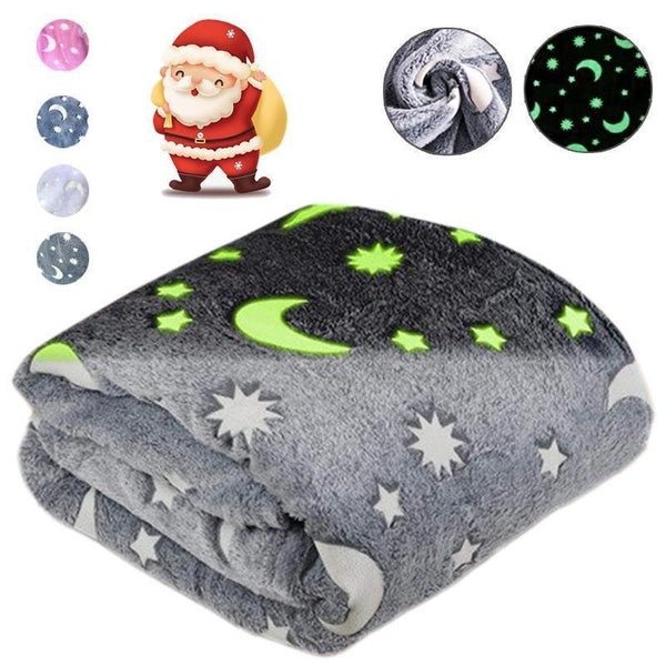 Glow In The Dark Throw Blanket Gift for Adult, Kids, Cozy Fleece Warm and Weighted Throw Blanket Wrinkle-Resistant Soft Plush Blanket 150x100cm-150x