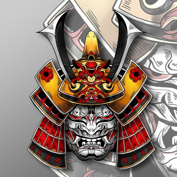 Noizzy Japanese Ghost Samurai Car Stickers Hannya Demon Auto Vinyl Skull Decals Window Motorcycle Decor Tuning Accessories