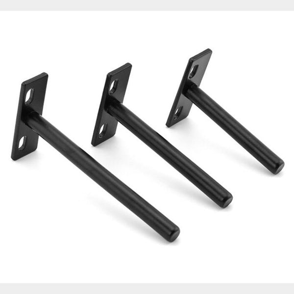 4pcs Black Shelf Support Brackets 3-4-5Inch Wall Hidden Shelf Bracket Concealed Metal Brackets for Shelves Furniture Home Improvement Hardware(with S