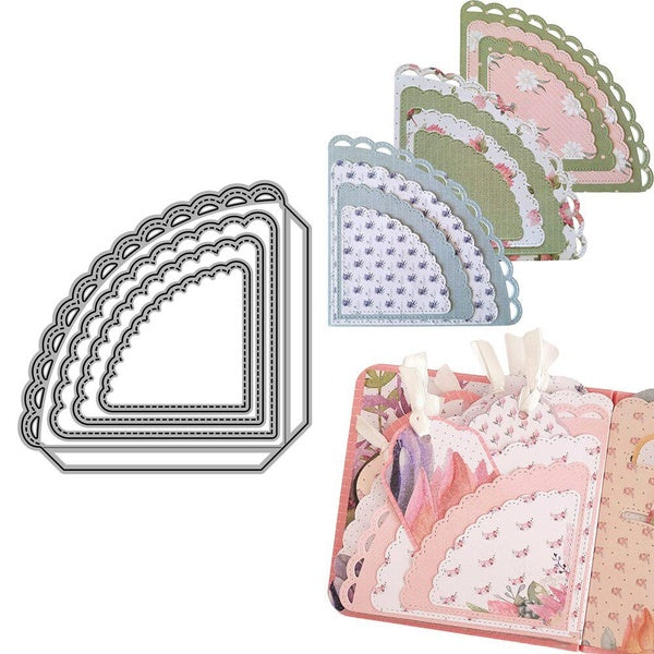 Nidification coin poche métal matrices de découpe Scrapbooking Album Photo décoratif gaufrage PaperCard artisanat Die