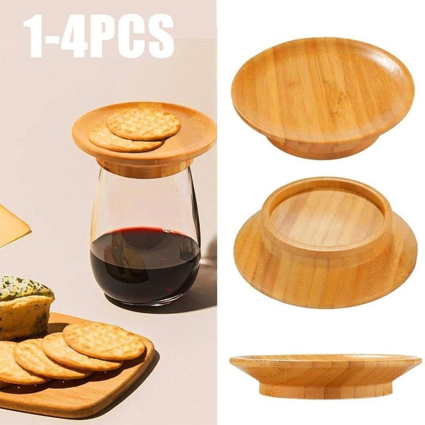 Wine Glass Charcuterie Board Topper Wooden Wine Glass Coasters Kitchen Food Coverage Protector For Home Party Camping Picnics Snack Holder Decoration