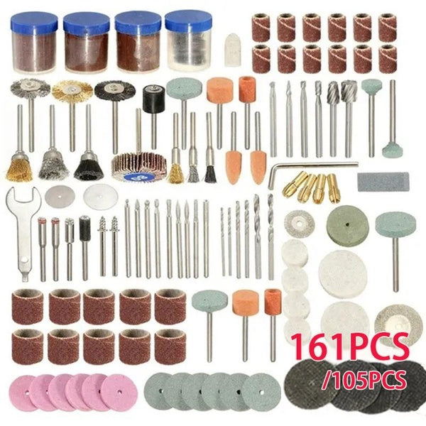 Hot 105-161pcs Rotary Tool Accessory Set For Grinding Sanding Polishing Wheel Tip Cutter Drill Disc