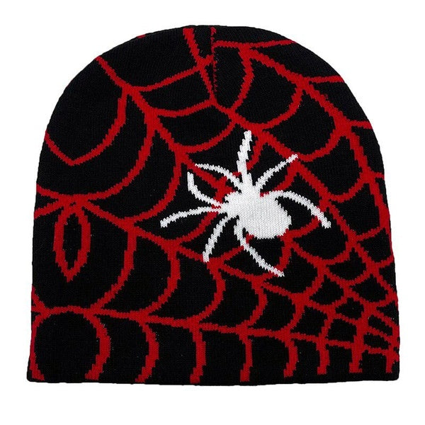 Fashion Knitting Spider web design Cap Men Women Spider Pullover Pile Cap Paragraph Beanie winter Warm Ins New Wool Cold Cap